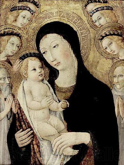 SANO di Pietro Madonna and Child with Sts Anthony Abbott and Bernardino of Siena France oil painting art
